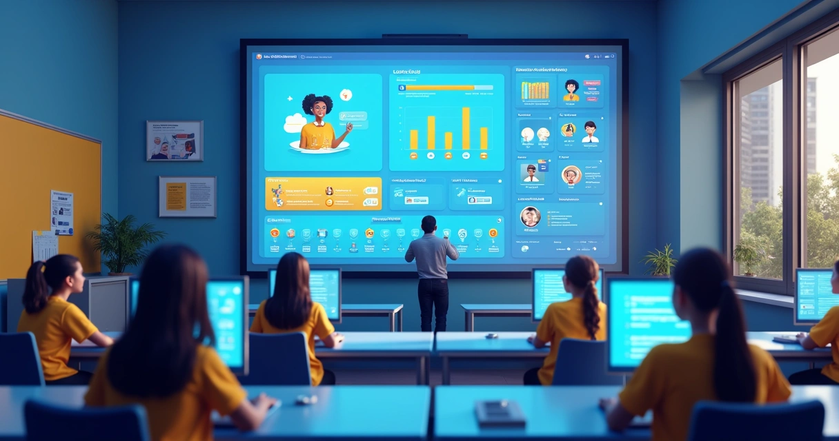 Painel de gamificação com medalhas e barras de progresso