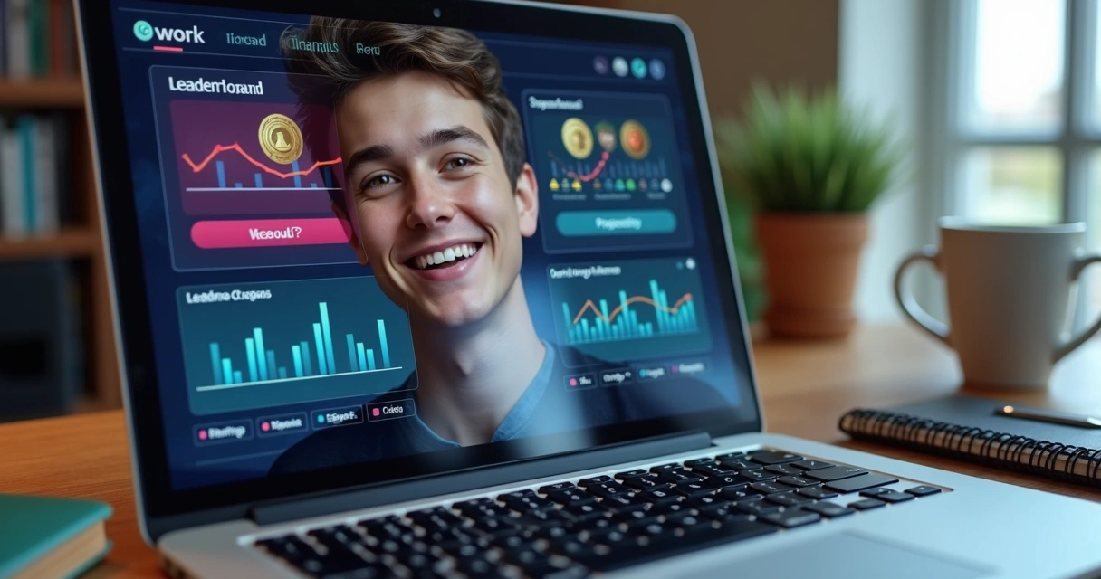 Plataforma EAD exibindo ranking de gamificação e medalhas digitais