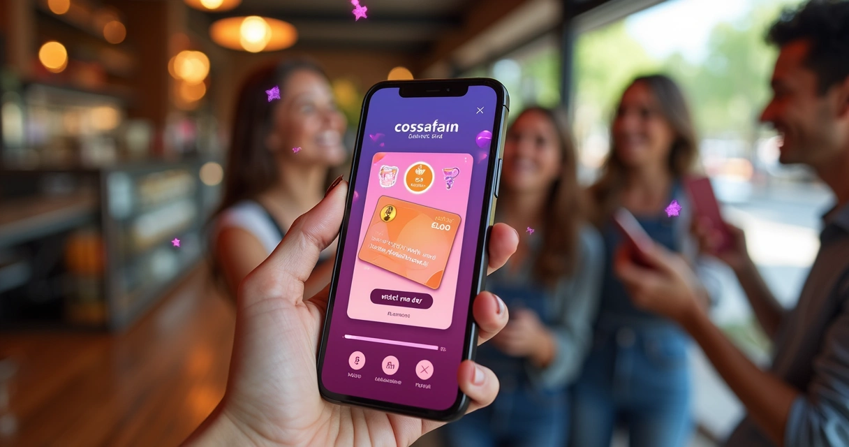 Visão digital de gamificação em cartão de fidelidade