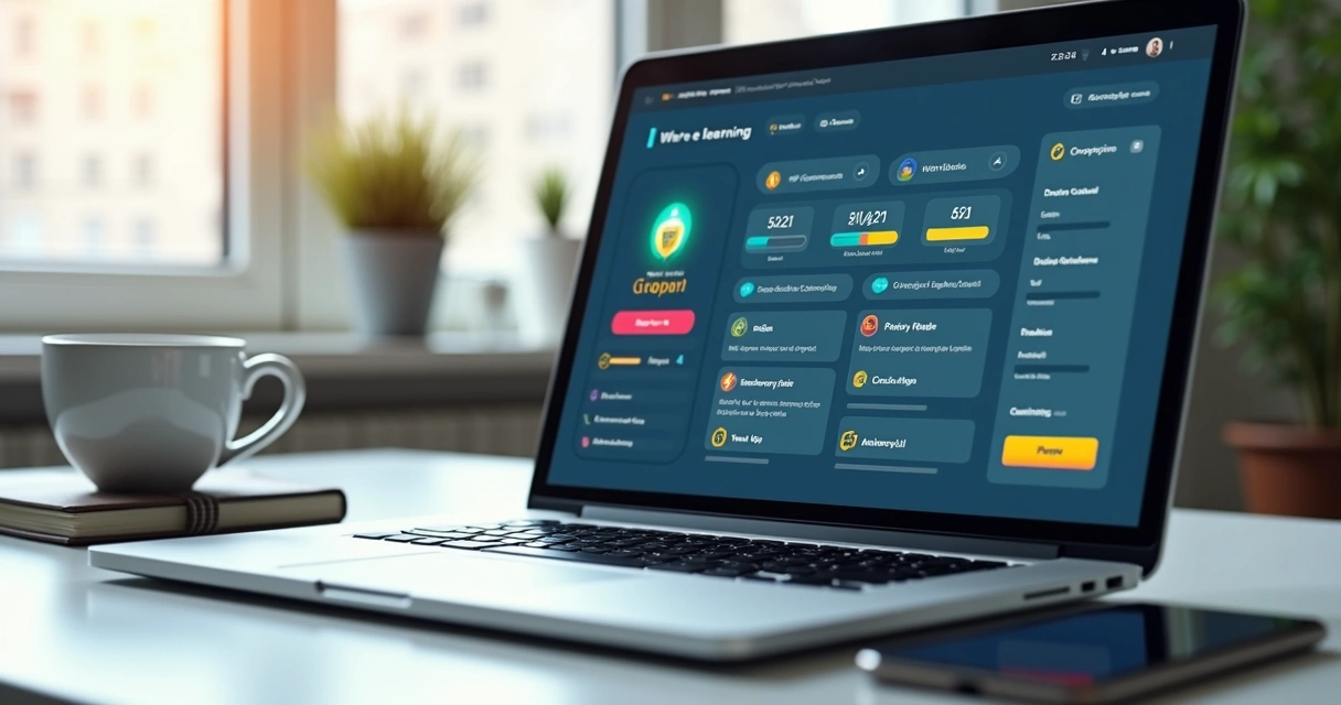 Tela de gamificação em uma plataforma de ensino corporativo 