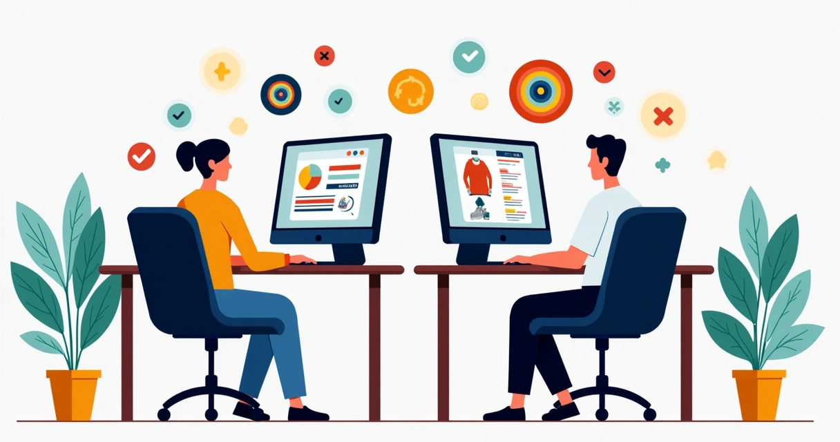 Clientes interagindo em tela de loja virtual com elementos de gamificação e gráficos de engajamento 