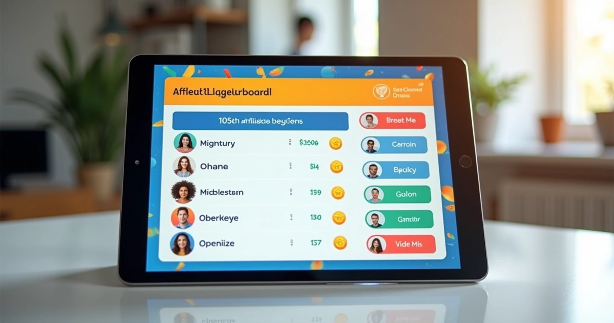 Tela com ranking gamificado de afiliados e medalhas digitais 