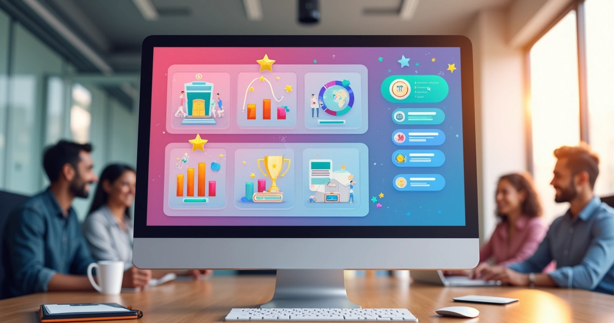 Tela de gamificação para engajamento de parceiros com rankings 