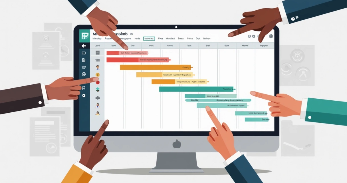 Relatório de projeto exibindo gráfico de Gantt na tela