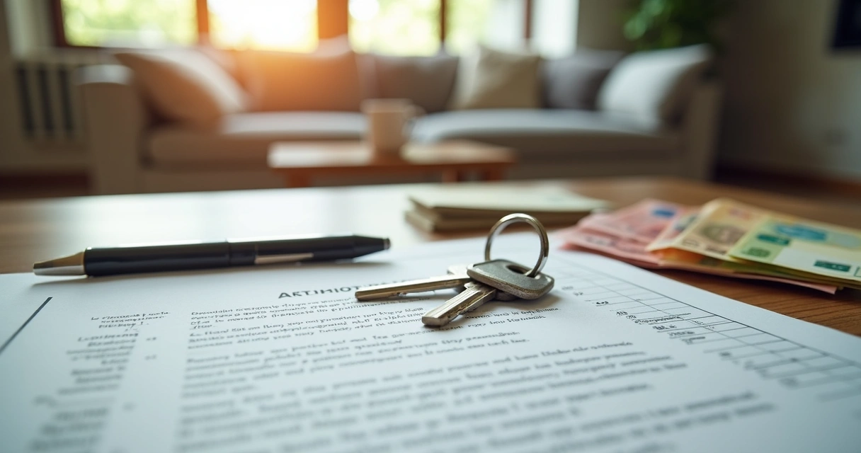 Chaves e dinheiro representando caução de aluguel 