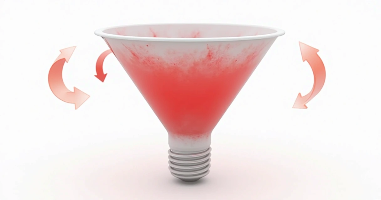 Fluxo de funil funil de conversão com destaque visual em áreas de gargalo em vermelho intenso 