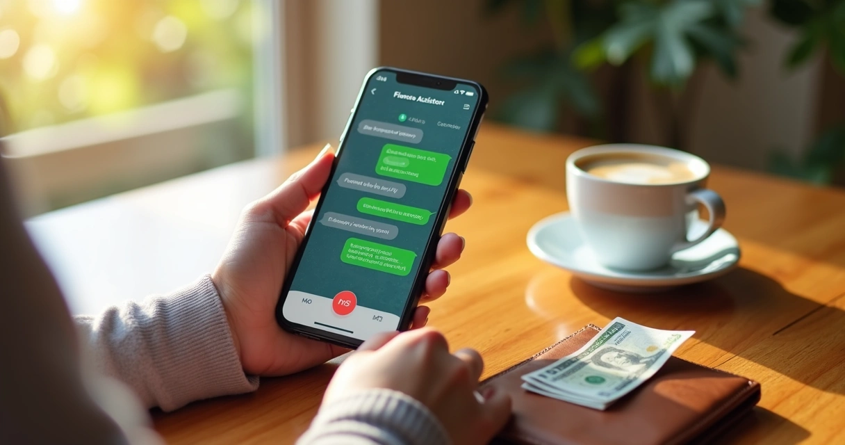 Pessoa anotando gastos pelo WhatsApp
