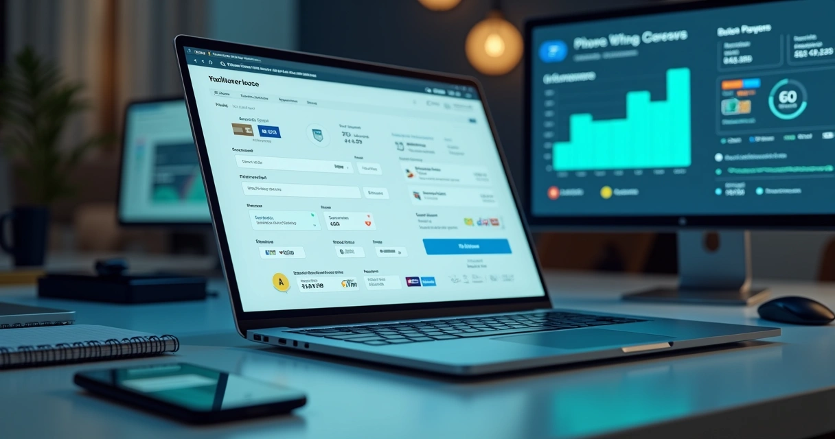Tela de checkout de e-commerce mostrando diferentes meios de pagamento 