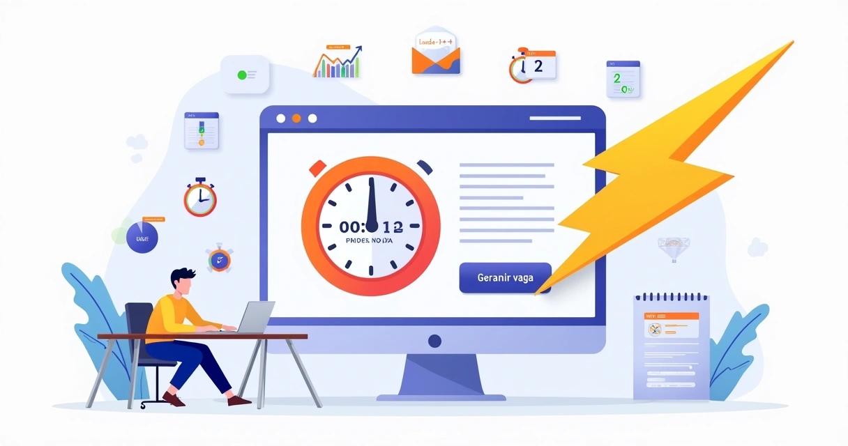 Relâmpago em contagem regressiva sobre landing page de lançamento relâmpago 