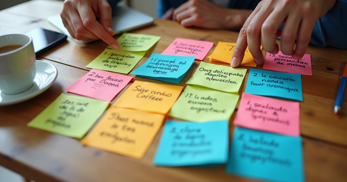 Post-it com dicas rápidas de engajamento no LinkedIn 