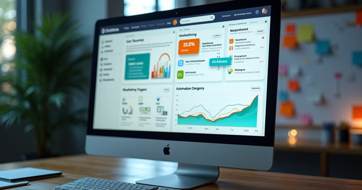 Interface mostrando triggers inteligentes em tela de computador 