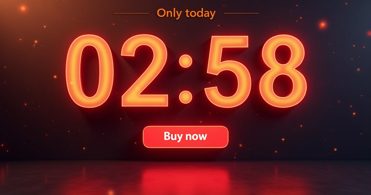 Contagem regressiva e mensagem de urgência em destaque