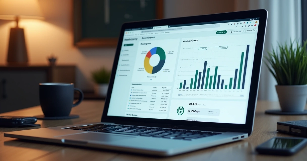 Dashboard showing GDPR-compliant analytics on WhatsApp groups engagement
