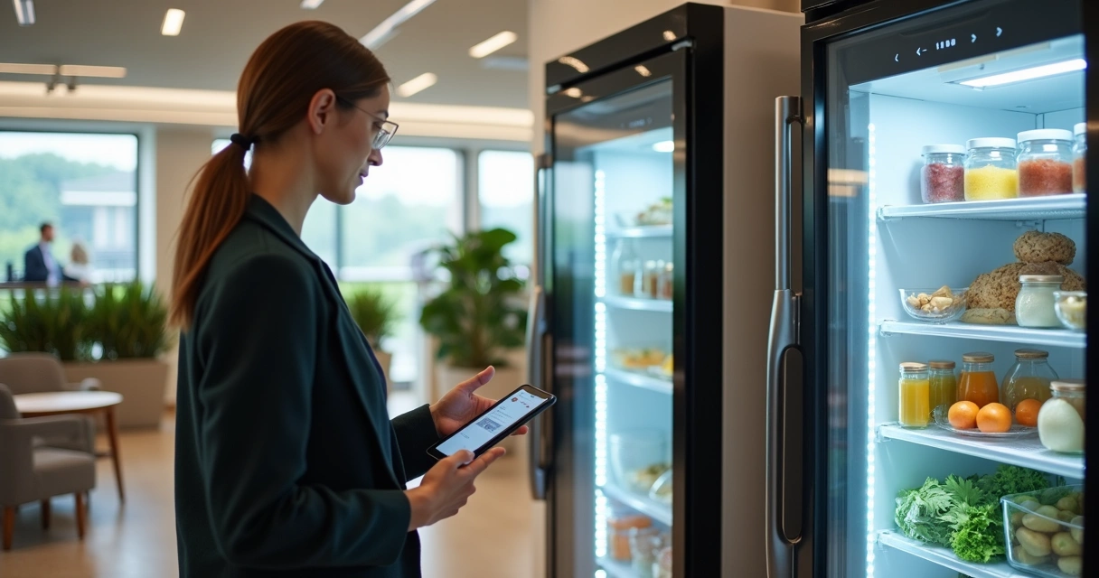 Geladeira inteligente em ambiente de trabalho 