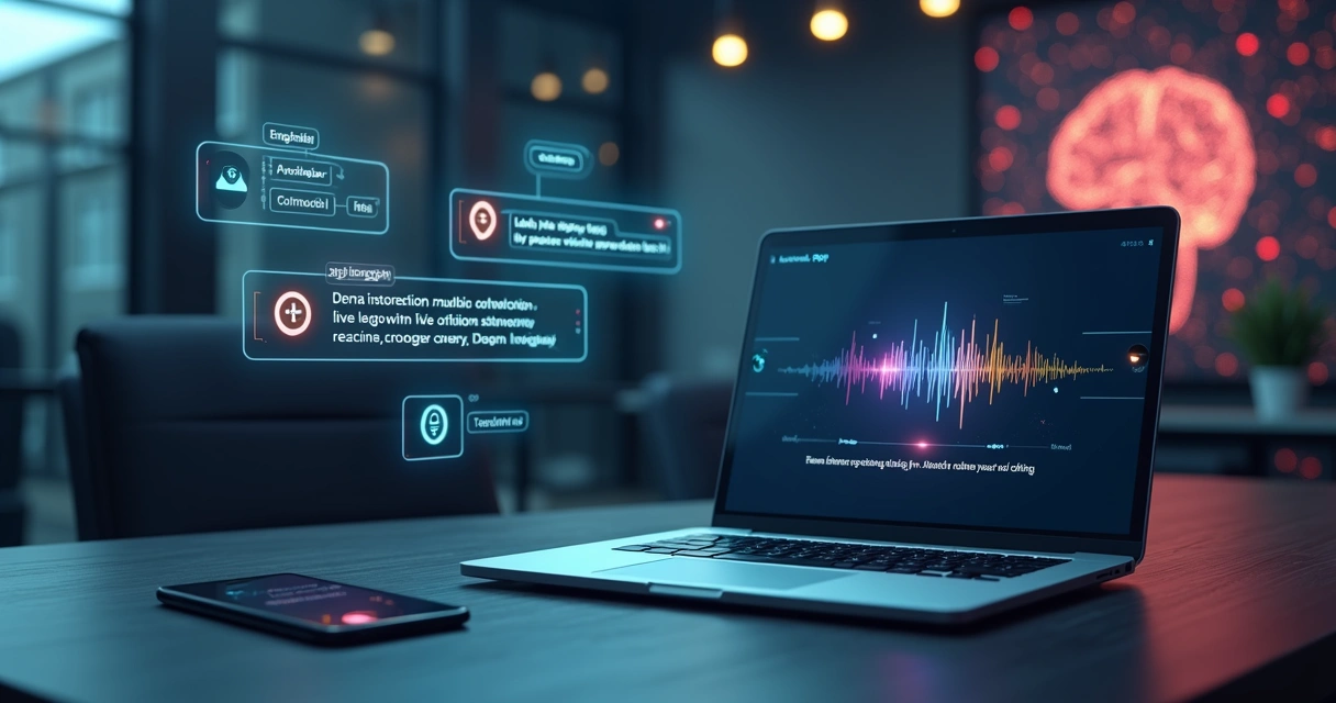 Interface de assistente de voz com ondas sonoras e tradução em tempo real 