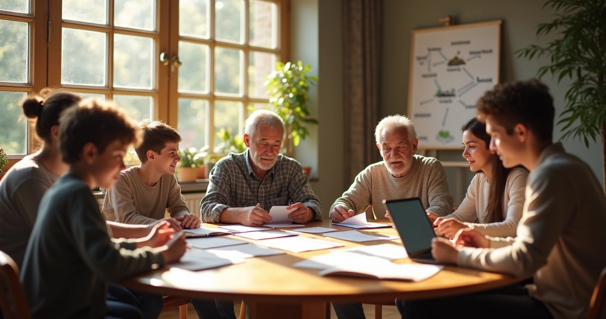 Generational dialogue at a round table