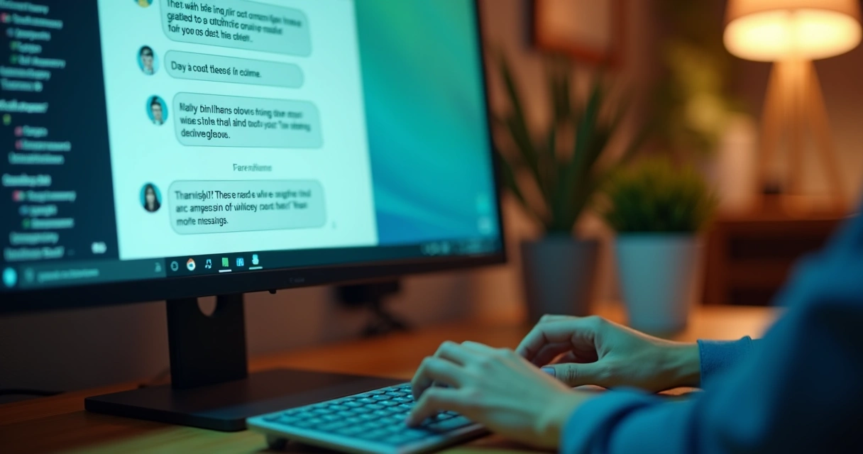 Mensagens sendo trocadas em um chat, mostrando empatia 