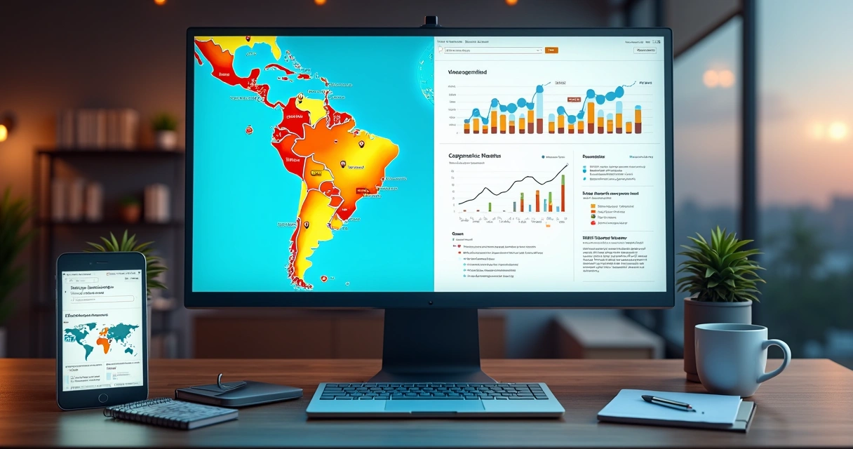 Tela dividida com mapa de geolocalização à esquerda e pesquisa por palavra-chave à direita 