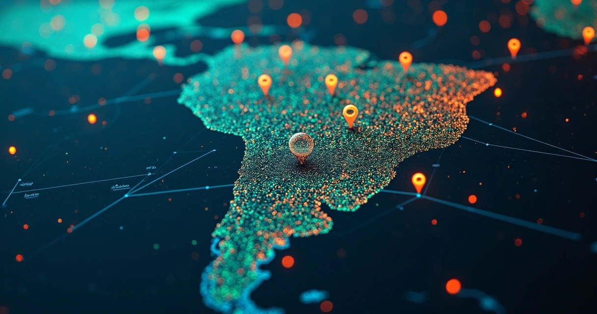 Representação visual do targeting GEO para empresas de IA 