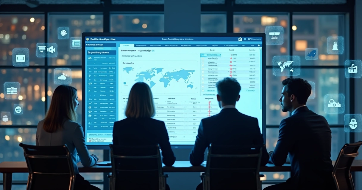 Equipe analisando painel de leads em ambiente de escritório 