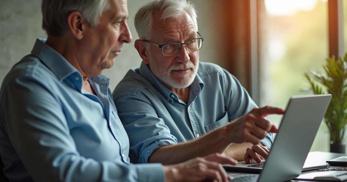 Duas gerações conversando sobre tecnologia no trabalho