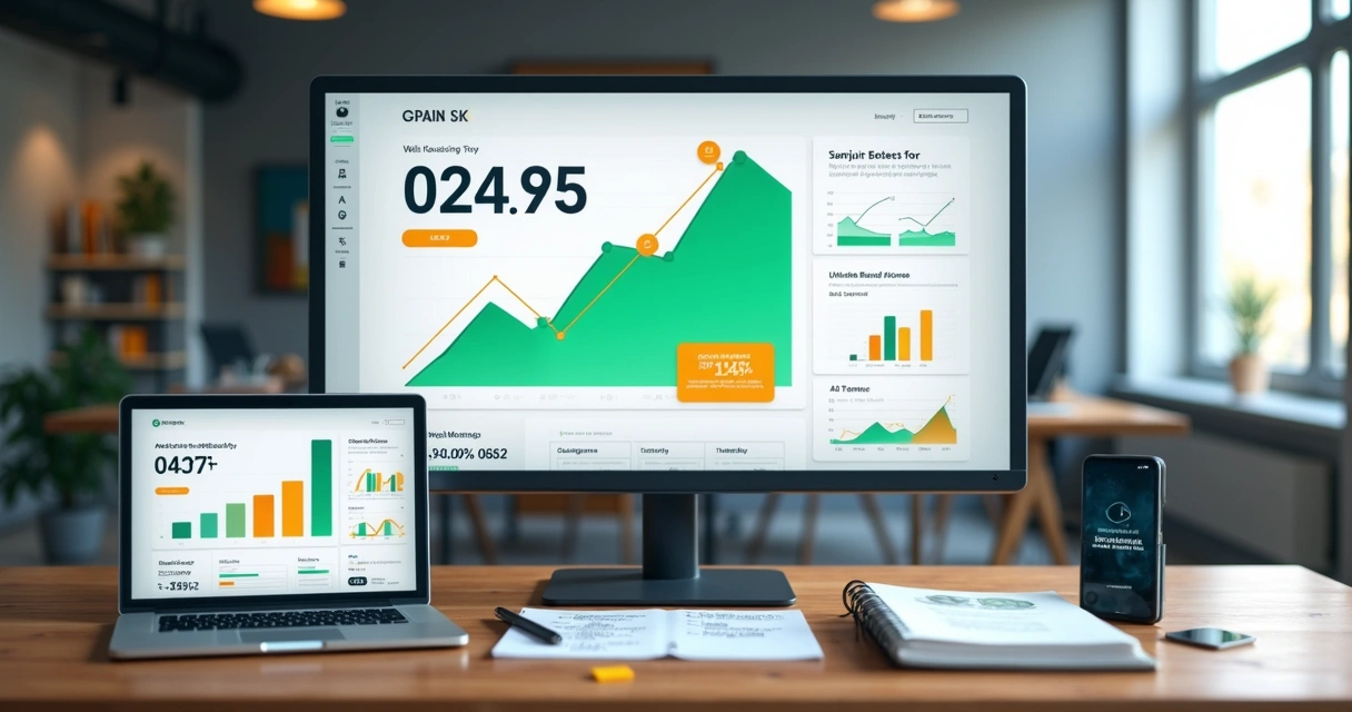 Dashboard de marketing digital mostrando crescimento de leads no site 