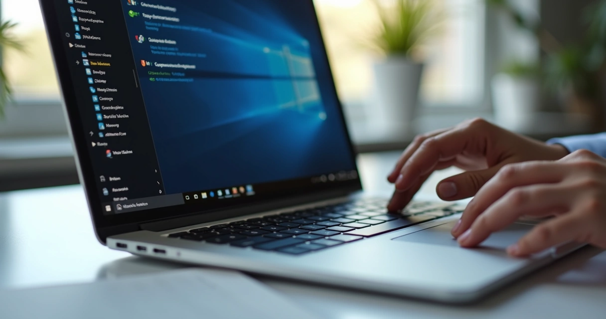 Tela do Gerenciador de Dispositivos em notebook Windows 