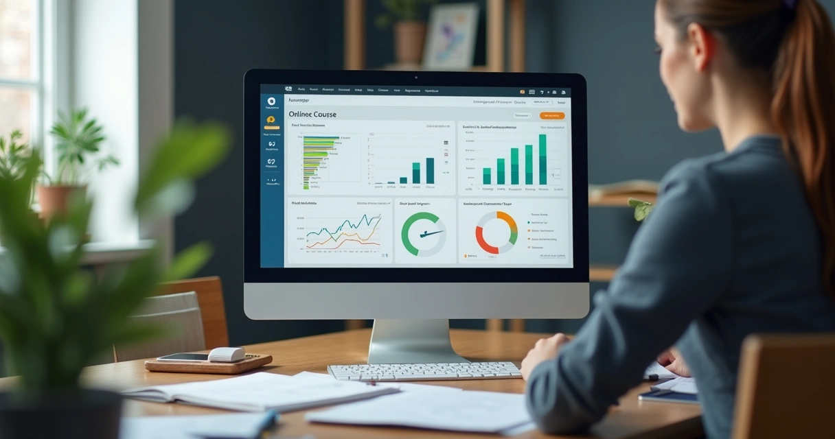 Tela de gerenciamento de cursos EAD em plataforma digital 