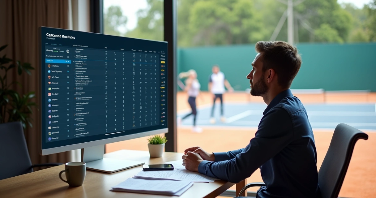 Gestor conferindo ranking esportivo digital 