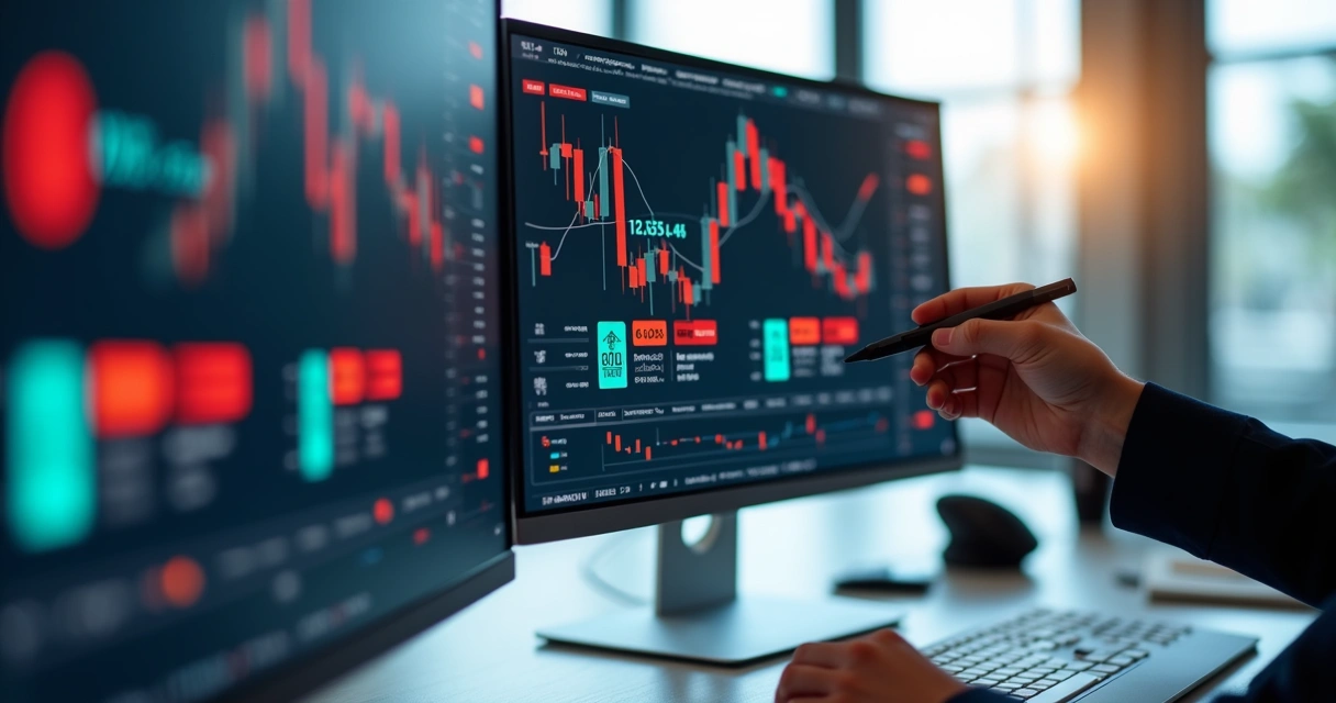 Dashboards mostrando limites de risco em plataformas de trading 