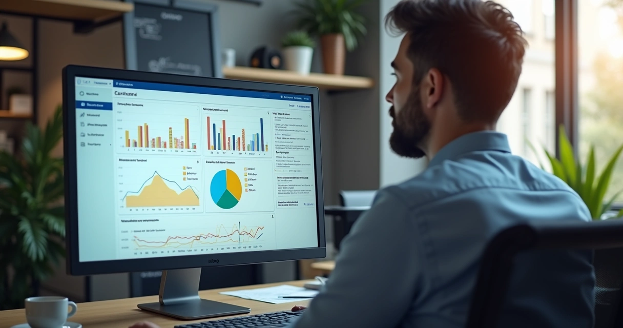 Gerente analisando feedbacks em dashboard