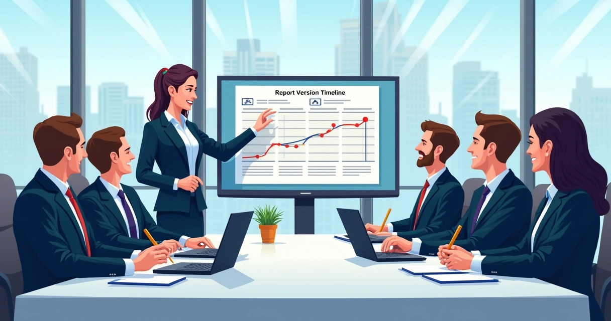Gerente de BI em reunião controlando ciclo de versões 