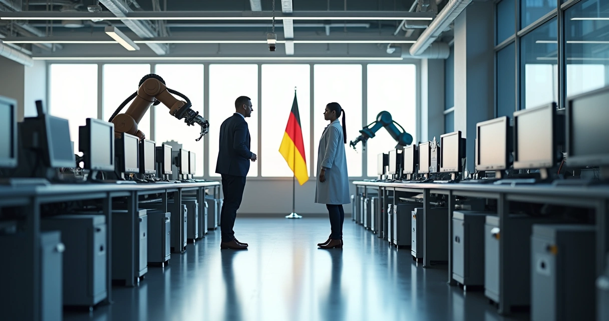 German robotics company onboarding specialist in lab 