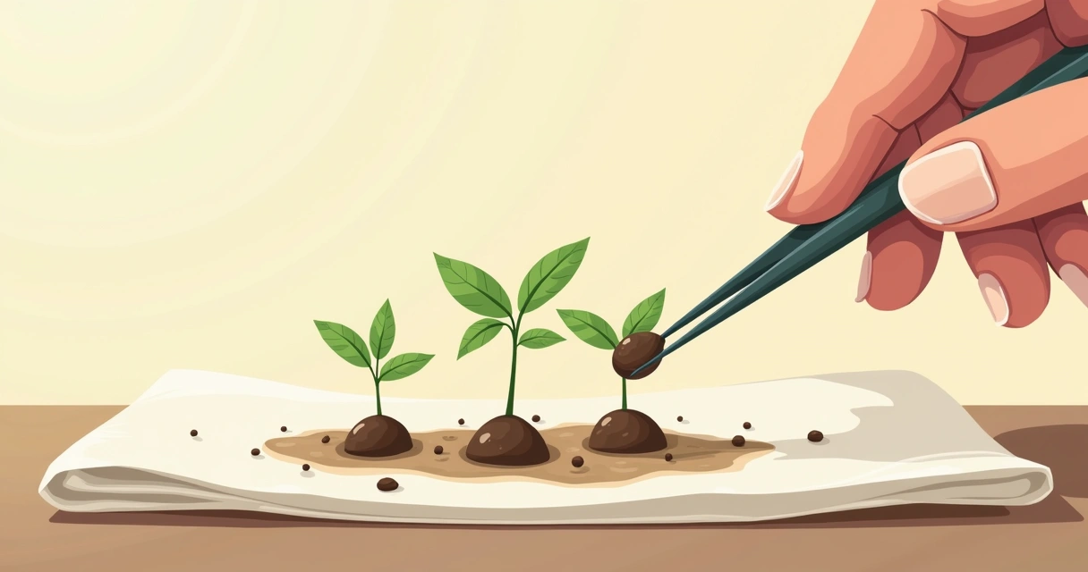 Sementes de cannabis germinando em papel umedecido 