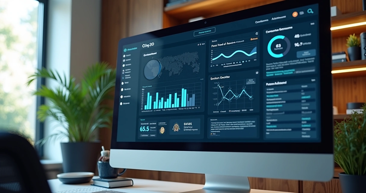 Dashboard unificado de gestão de acessos em tela de computador