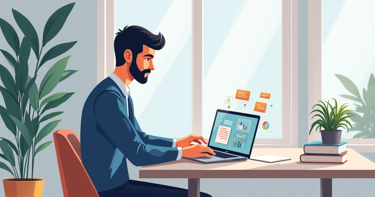 Proprietário usando aplicativo de gestão de aluguel de casas 