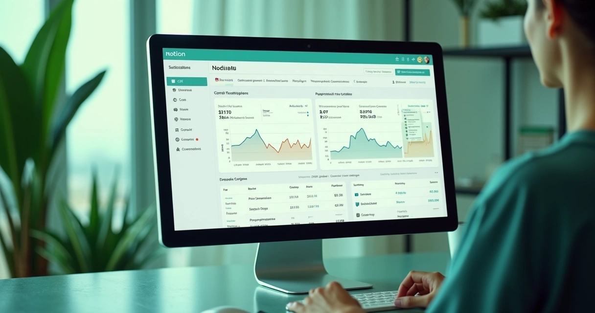 Painel de controle de assinaturas Notion com dados em português e valores em real 