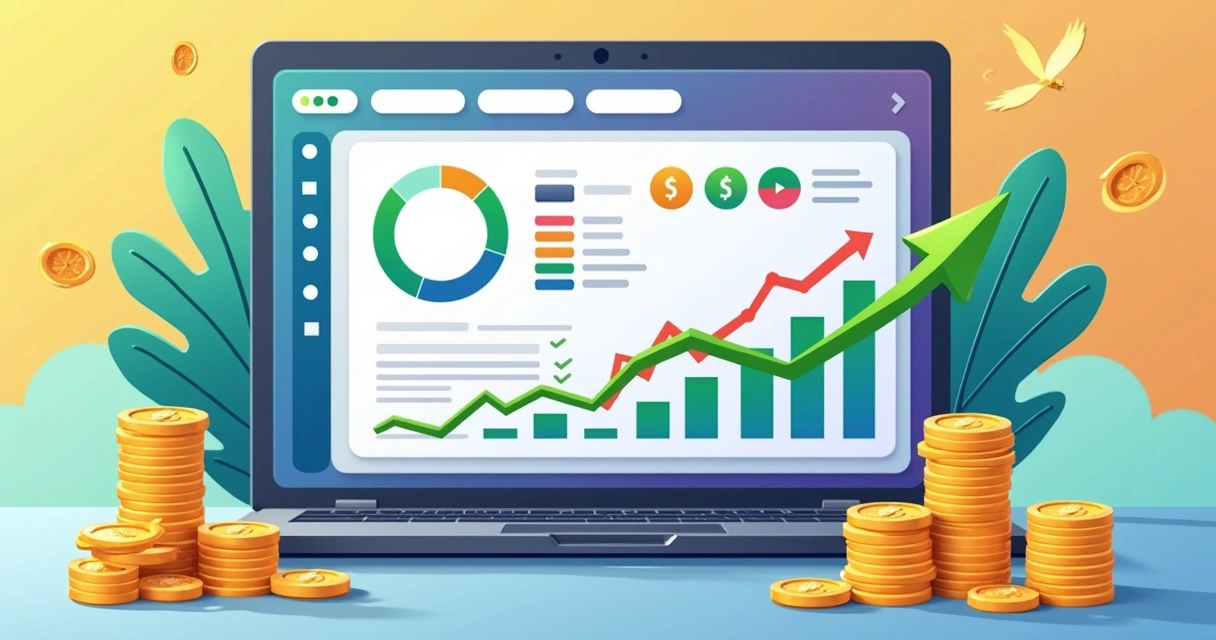 Visão de painel com gráficos de gestão automática de banca em plataforma de apostas 