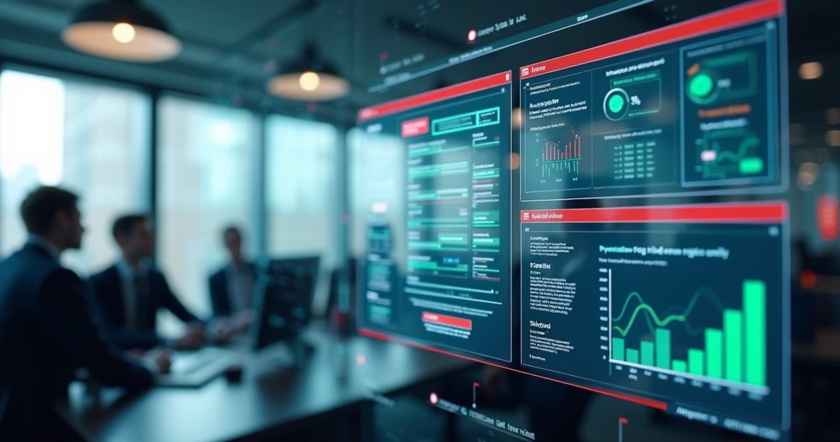 Interface digital com gráficos e alertas de bloqueios judiciais sendo gerenciados por APIs 