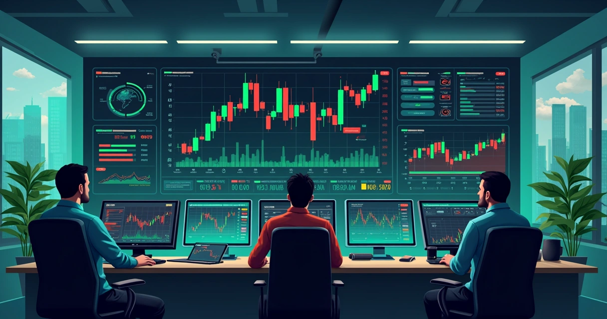 Tela de gestão de banca automatizada com gráficos de lucro e perda