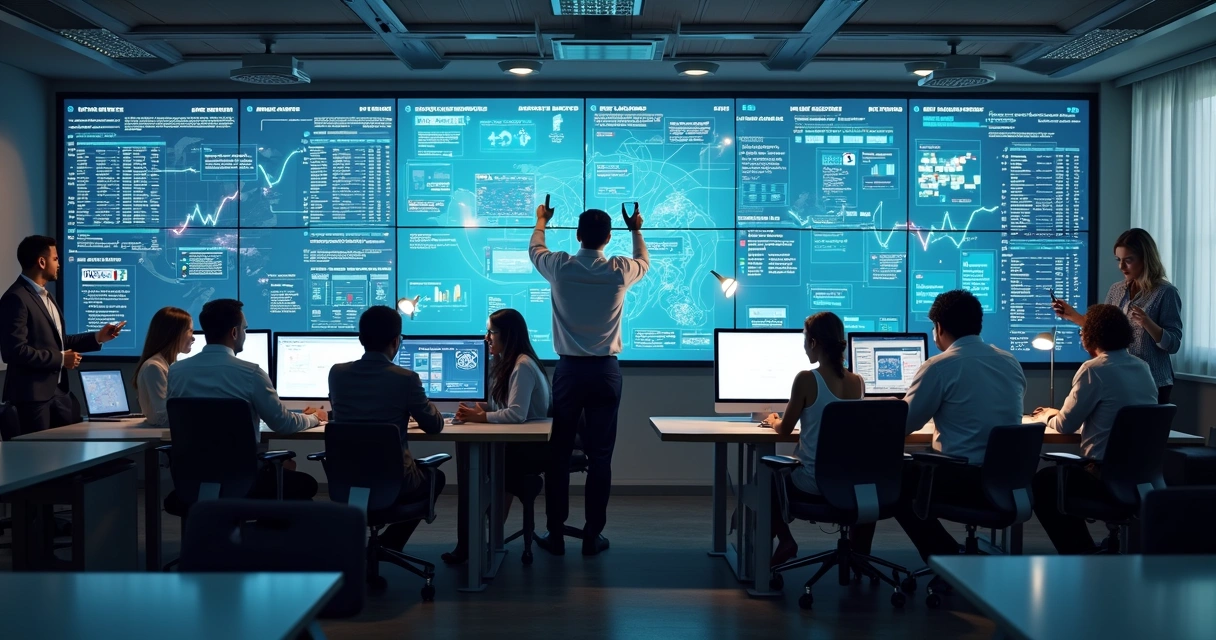 Painel digital com gráficos e lista de contatos eleitorais
