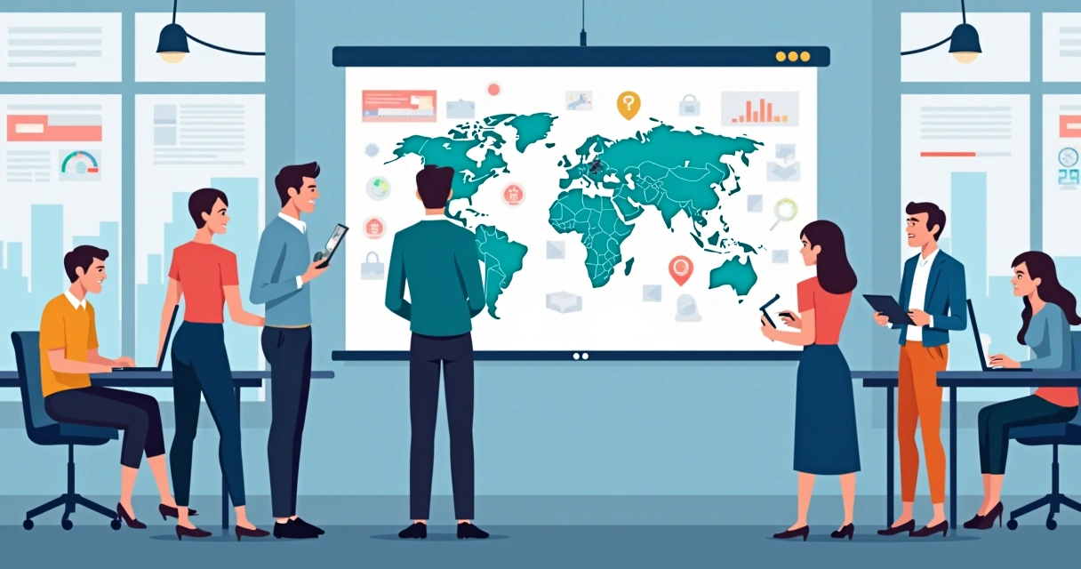 Prospecção ativa vs passiva: estratégias para escalar canais de vendas Gestor analisando diferentes canais de venda em painel digital.