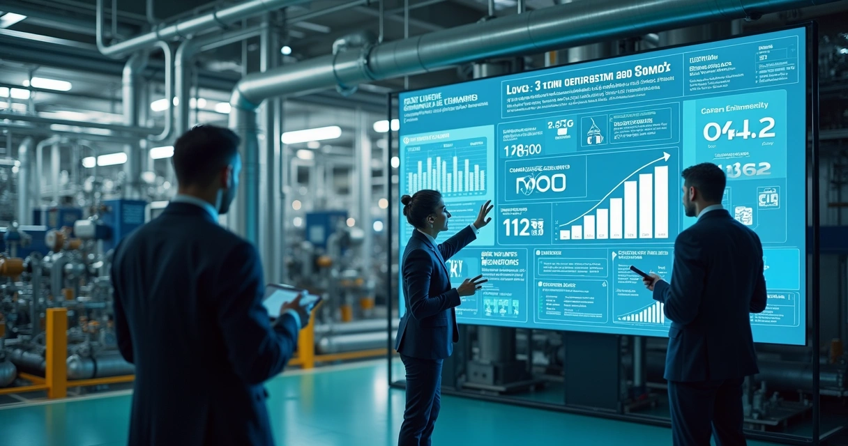 Gestão de carbono em ambiente industrial com gráficos digitais 