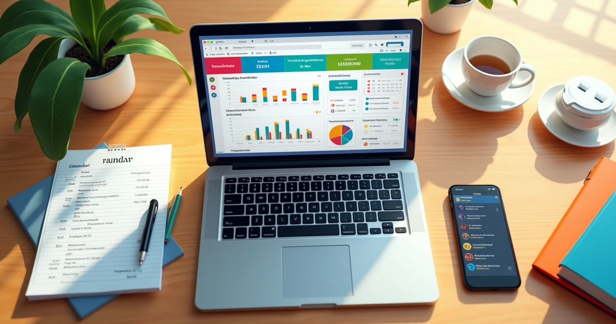 Painel de controle centralizado para gestão escolar com gráficos e listas 