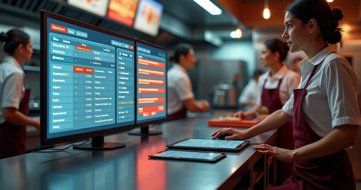 Painel de gestão centralizada de pedidos em cozinha delivery