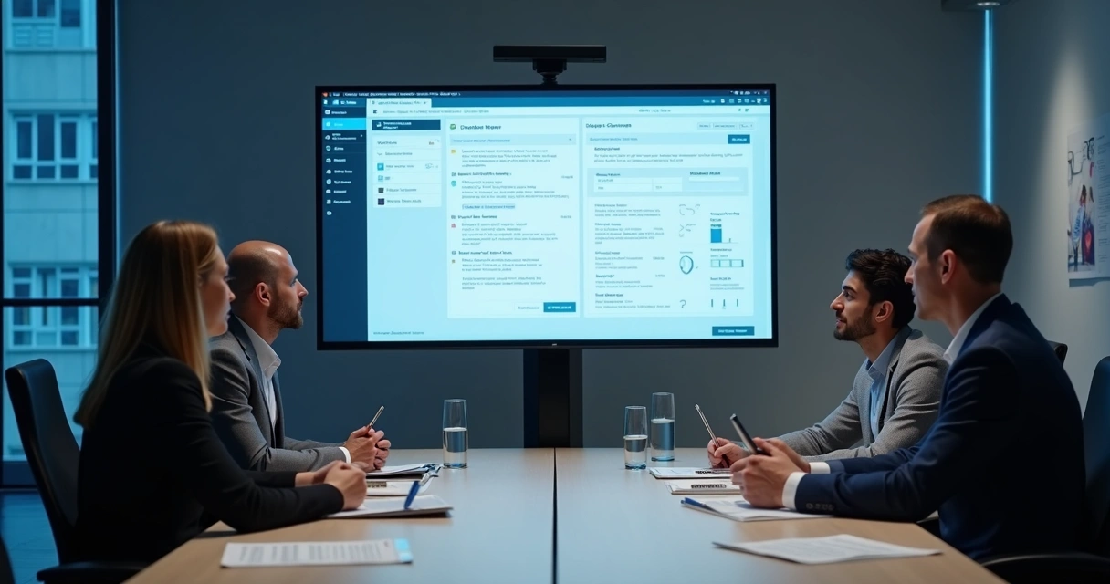Equipe revisando emissão automática de certificados em plataforma EAD 