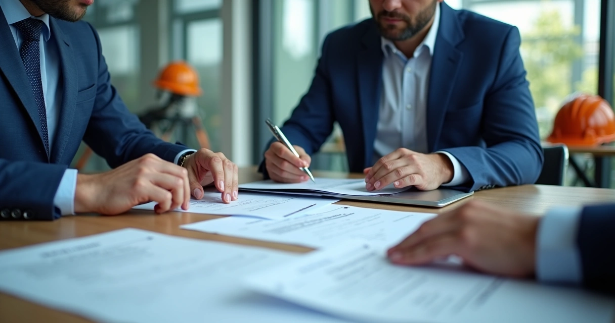 Gestores revisando certificados e cronograma de treinamento