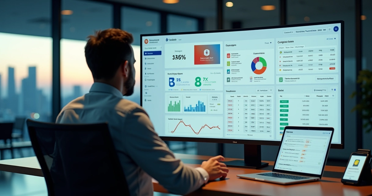 Gestor financeiro analisando painel de chargeback e riscos de pagamentos com cartão 