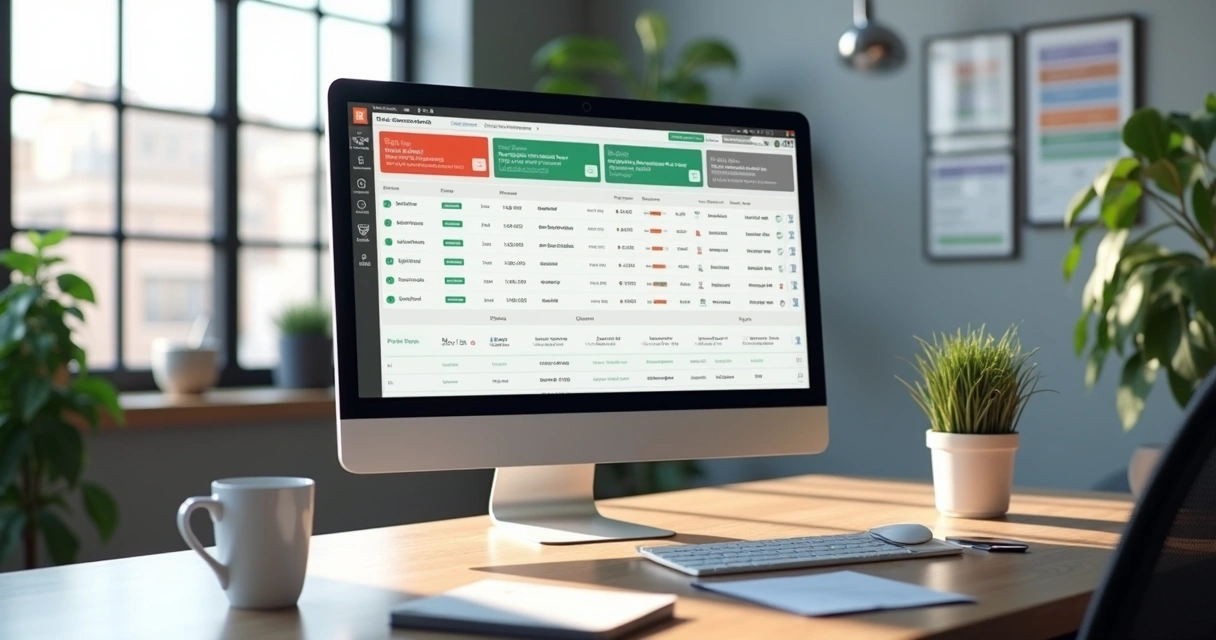 Tela de computador mostrando dashboard de gestão de clientes inadimplentes 