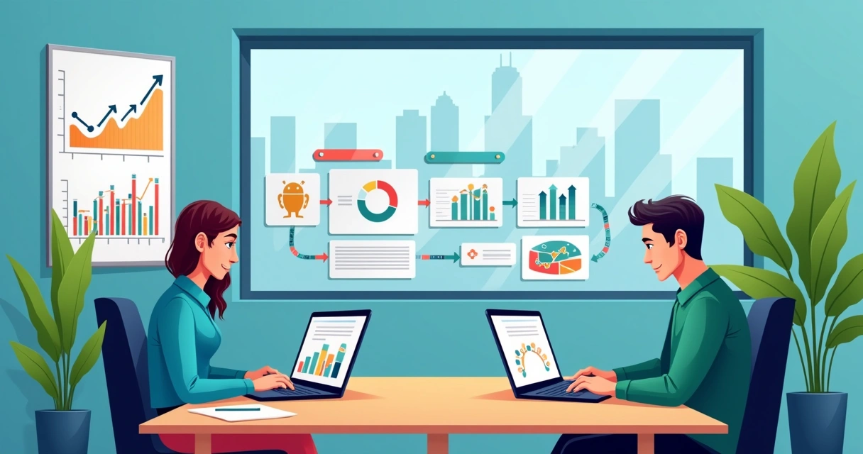 Equipe de pequenas empresas usando computadores para gestão de cobrança 